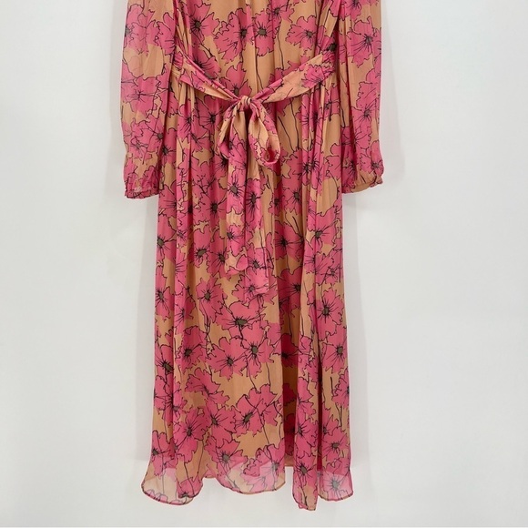 Joie Kaz Silk Floral Midi Dress in Sandstorm Multi Floral Size XS - Picture 12 of 15